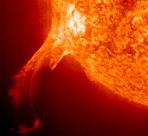 SOHO image of an immense solar prominence, taken July 1, 2002