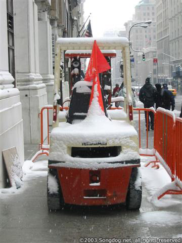 Construction Cart in Fresh Snow
